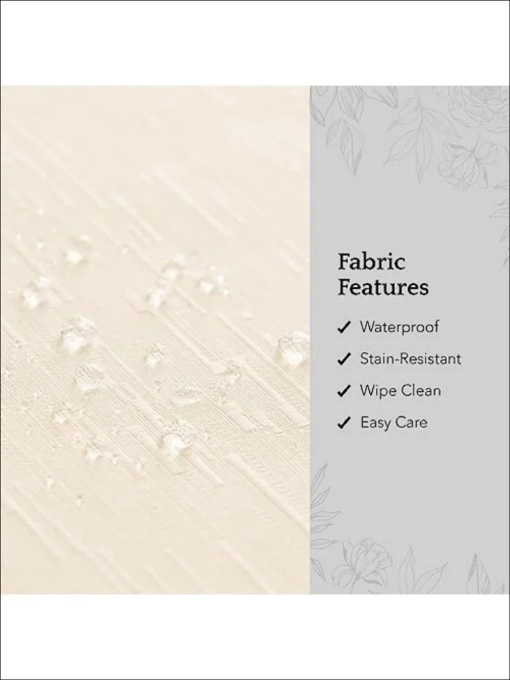 Water Resistant Slub Weave Tablecloth 60x120 Dining Table Cover